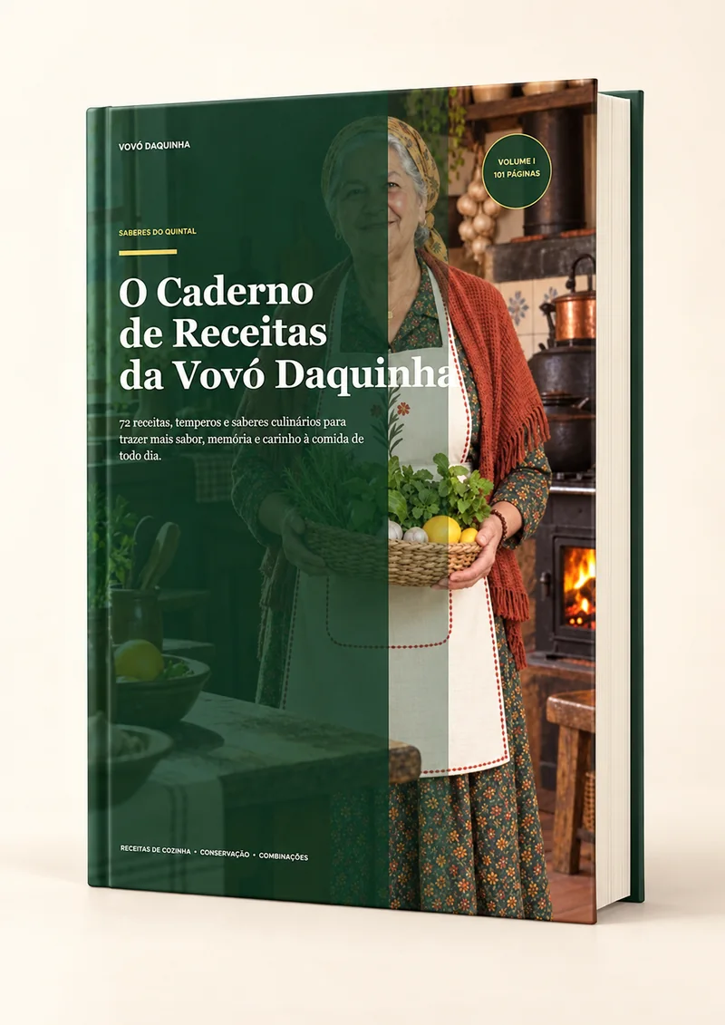 Mockup do ebook O Caderno de Receitas da Vovó Daquinha